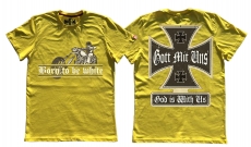 Premium Shirt - Born to be white - Biker - gelb