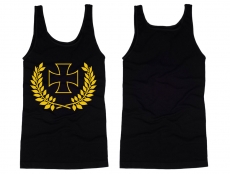 Muskelshirt/Tank Top - Eisernes Kreuz im Kranz - schwarz/gold