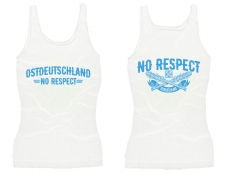 Frauen Top - Ostdeutschland - No Respect - weiß/blau