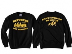 Pullover - Refugees not Welcome schwarz +++RAUSVERKAUF+++