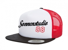 Cap Sonnenstudio 88 - 3-Tone - schwarz/weiß/rot - Trucker Cap