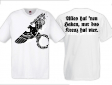 Frauen T-Shirt - Alles hat nen Haken, nur das Kreuz hat vier - weiß