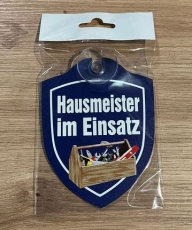 Schild mit Saugnapf - Hausmeister im Einsatz