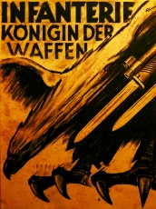 Holzschild - 30x40cm - Infanterie - Königin der Waffen