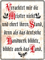 Blechschild - 30x40cm - Deutscher Handwerker