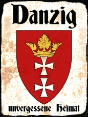 Blechschild - 20x30cm - Danzig - Unvergessene Heimat