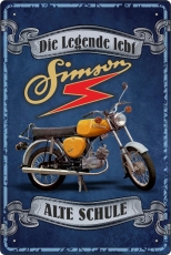 Blechschild - Simson - Die Legende lebt - Alte Schule BS671 (426)