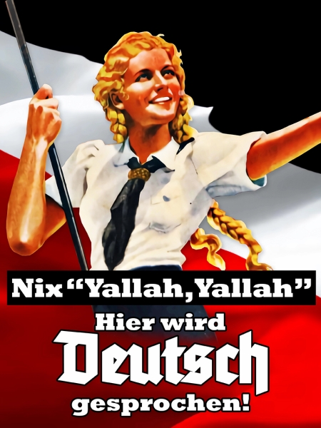 Blechschild - 30x40cm - Nix Yallah,Yallah - Hier wird Deutsch gesprochen