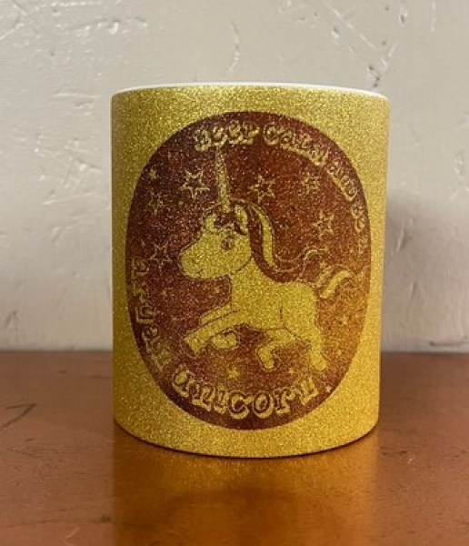 Glitzer Tasse - gold - Aryan Unicorn - Motiv 2