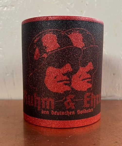 Glitzer Tasse - rot - Ruhm und Ehre - Motiv 2