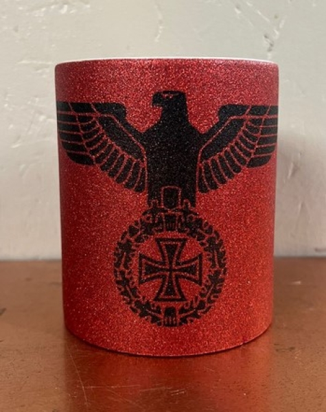 Glitzer Tasse - rot - Reichsadler - Eisernes Kreuz