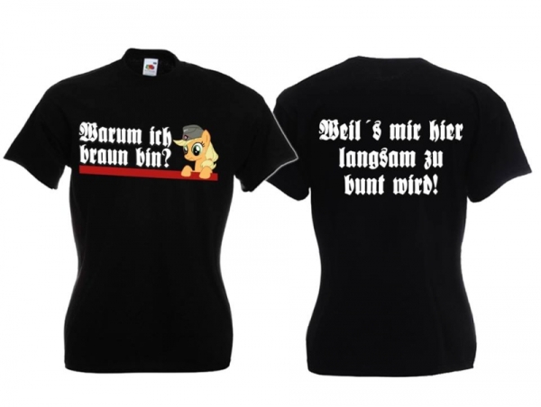 Frauen T-Shirt - Warum ich braun bin? 2 - schwarz