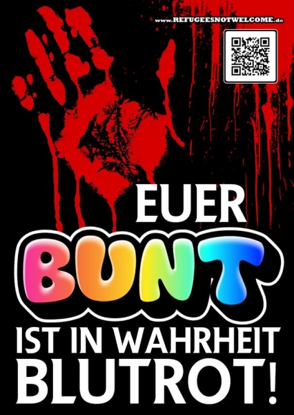 Euer BUNT ist in Wahrheit BLUTROT - Aufkleber Paket 10 Stück