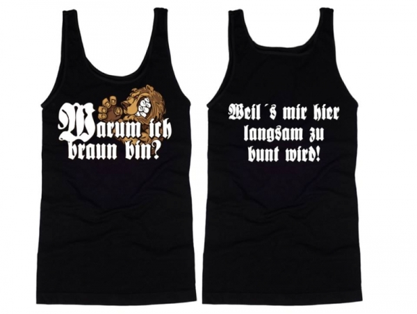 Muskelshirt/Tank Top - Warum ich braun bin? 2 - schwarz