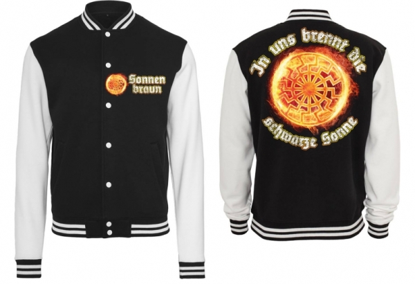 College Jacke - schwarz/weiß - Sonnenbraun