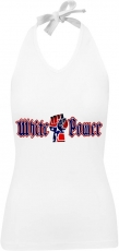 Frauen Neckholder Top - White Power - Dog Face - Südstaaten - weiß