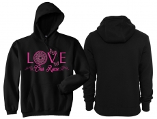 Frauen - Kapuzenpullover - Love our Race - schwarz/lila - Motiv1