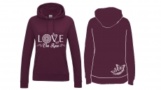 Frauen College Hoodie - Love our Race - burgundy