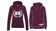 Frauen College Hoodie - 88 - Motiv2 - burgundy