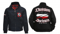 Harrington Jacke - bedruckt - schwarz - Division Sachsen - Motiv 2