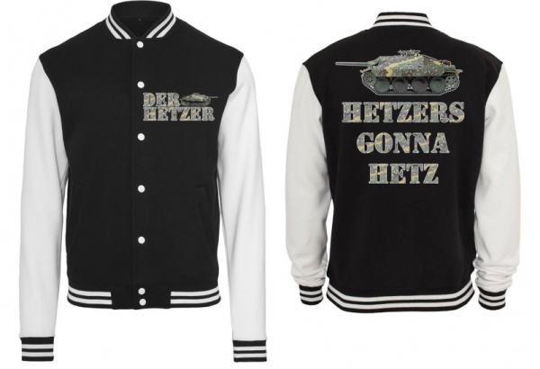 College Jacke - schwarz/weiß - Hetzer